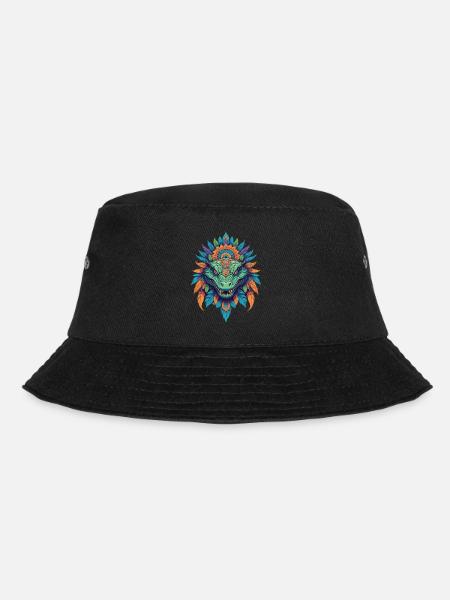 Crocodile Totem Animal Mandala Design - Bob - noir