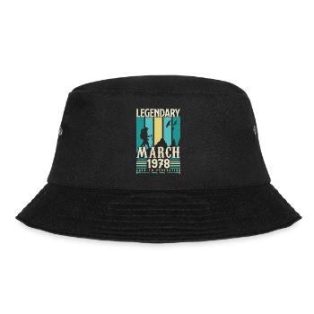 March 1978 Birthday,Vintage March 1978 Gift. - Bucket Hat - black - Front - Lela (165cm)