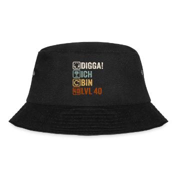 40th Birthday Gift 40th Gamer Gamer Saying - Bucket Hat - black - Front - Lela (165cm)