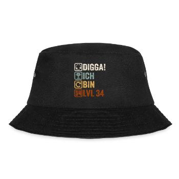 34th Birthday Gift 34th Gamer Saying - Bucket Hat - black - Front - Lela (165cm)