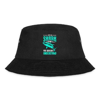Haie Haifische Weißer Hai Haifisch Geschenk - Bucket Hat - Schwarz - Vorne - Lela (165cm)