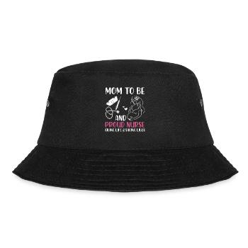 Mom To Be and Proud Nurse RNs LPNs Pregnant Nurses - Bucket Hat - Schwarz - Vorne - Lela (165cm)