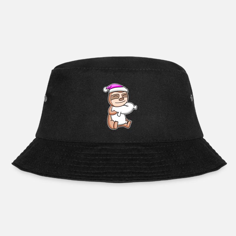 Faultier Müde Ausschlafen Schlafen Mädchen - Bucket Hat - Schwarz