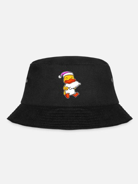 Ente Müde Ausschlafen Schlafen Mädchen - Bucket Hat - Schwarz