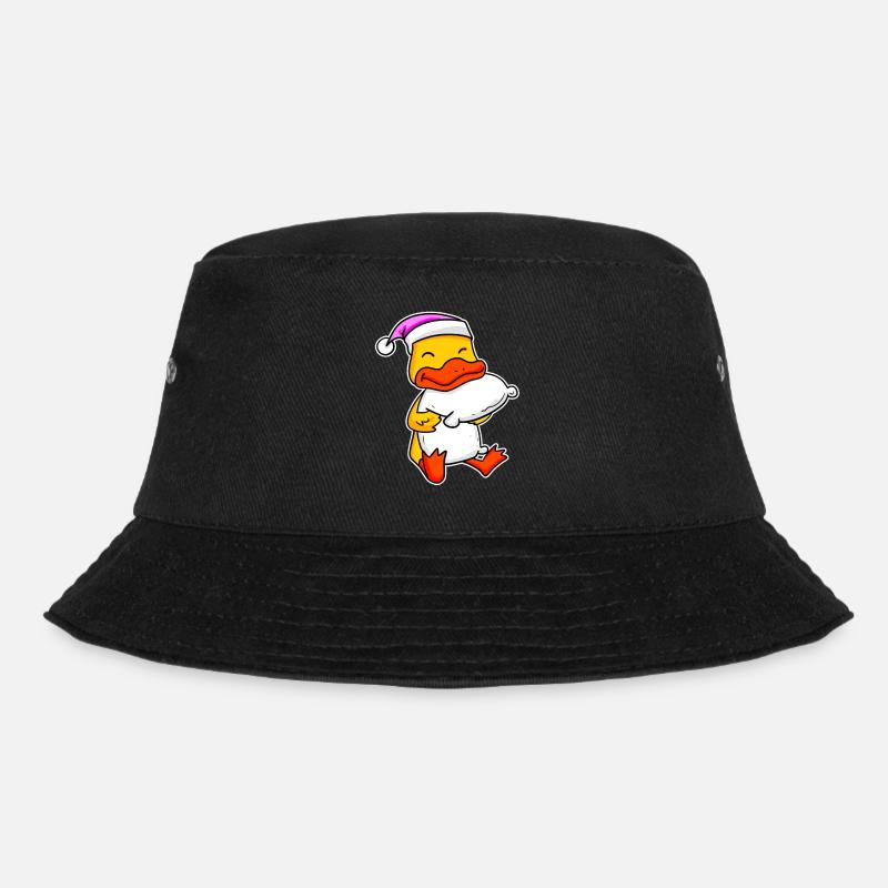 Ente Müde Ausschlafen Schlafen Mädchen - Bucket Hat - Schwarz