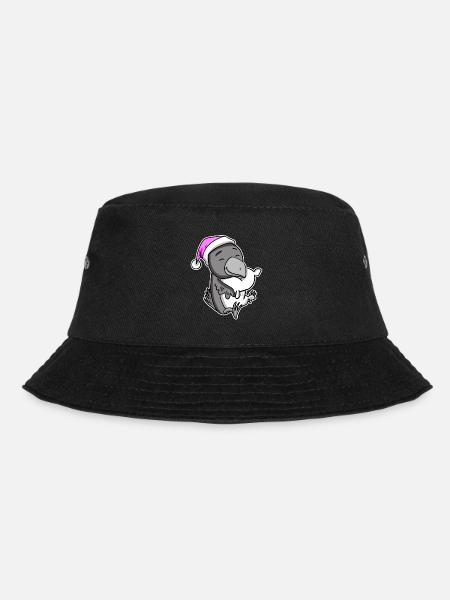 Krähe Müde Ausschlafen Schlafen Mädchen - Bucket Hat - Schwarz