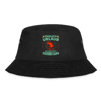 Saufen Trinken Biertrinker Dosenbier Wettsaufen - Bucket Hat - Schwarz - Vorne - Lela (165cm)