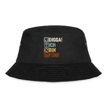 5th Birthday Gift 5th Gamer Gamer Saying - Bucket Hat - black - Front - Lela (165cm)