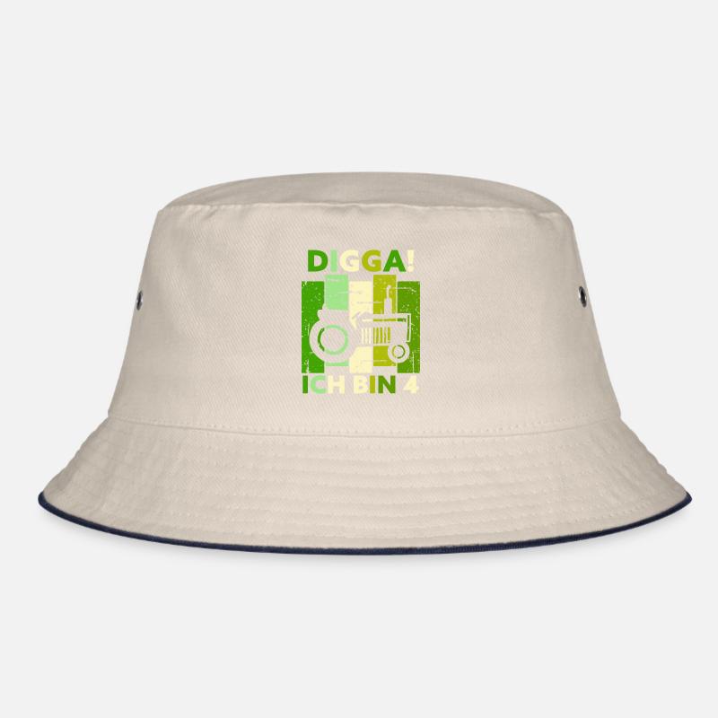 4th Birthday Boy Tractor Gift Farmer Bucket Hat