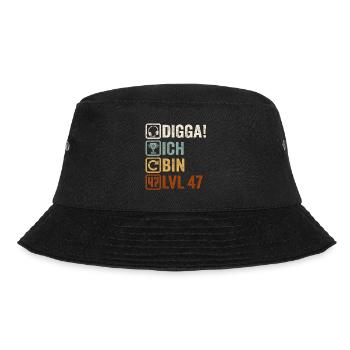 47th Birthday Gift 47th Gamer Saying - Bucket Hat - black - Front - Lela (165cm)