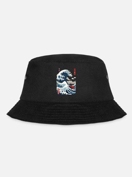 Japan Ukiyo-E Style Kapitän Segelboot Vintage - Bucket Hat - Schwarz