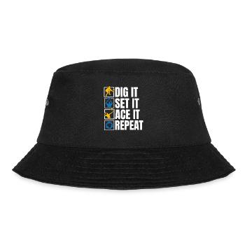Volleyball Volleyballer - Bucket Hat - Schwarz - Vorne - Lela (165cm)