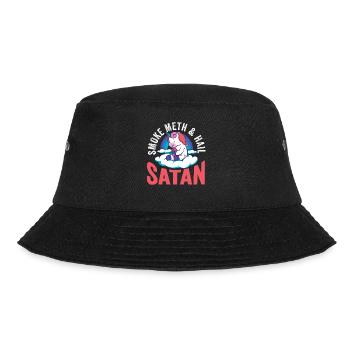Smoke Meth Hail Satan Heavy Metal Geschenk - Bucket Hat - Schwarz - Vorne - Lela (165cm)
