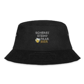 Schere, Stein, Paar, Bier - das perfekte Outfit - Bucket Hat - Schwarz - Vorne - Lela (165cm)