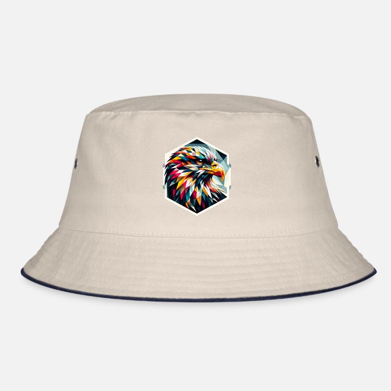 White-tailed eagle in polygon representation Bucket Hat