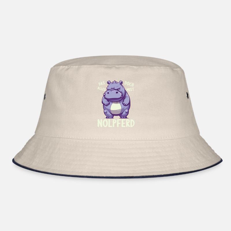 Nilpferd Hippo meckern Meckerer Nölpferd Bucket Hat