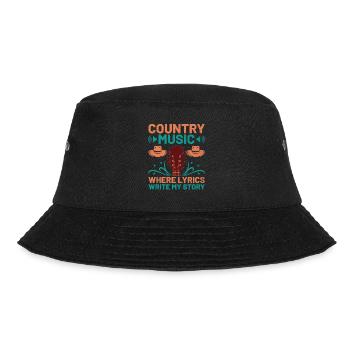 County Music Vintage Music Lover Western Country C - Bucket Hat - Schwarz - Vorne - Lela (165cm)