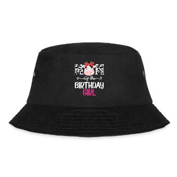 Mutter des Geburtstags für Mädchen Bauernhof Kuh Mama Mama - Bucket Hat - Schwarz - Vorne - Lela (165cm)