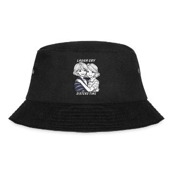 SCHWESTERN LAUGH CRY SISTERS TIME - Bucket Hat - Schwarz - Vorne - Lela (165cm)