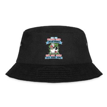Ich Bin Second Hand Vegetarier Kuh Isst Gras - Bucket Hat - Schwarz - Vorne - Lela (165cm)