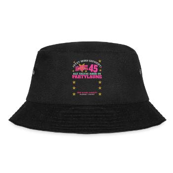 45. Geburtstag Mann und Frau Gästebuch - Bucket Hat - Schwarz - Vorne - Lela (165cm)