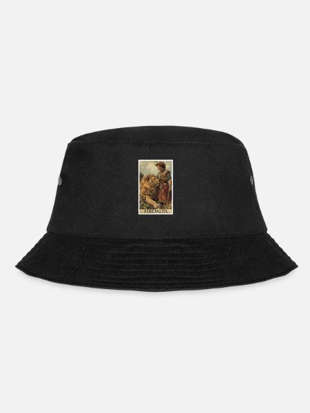 Tarotkarten Tarotkarte Strength Kraft - Bucket Hat - Schwarz