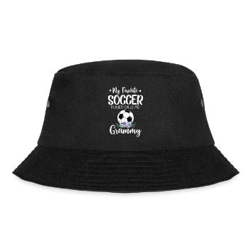 Mein Lieblingsfußballer nennt mich Grammy - Bucket Hat - Schwarz - Vorne - Lela (165cm)