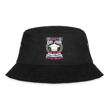 2024 Das Jahr in dem Coole Mädchen Abitur Machen - Bucket Hat - Schwarz - Vorne - Lela (165cm)