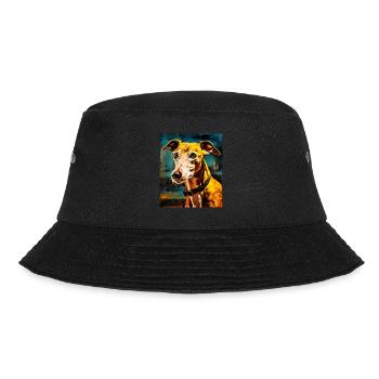 Greyhound Dog Portrait - Bucket Hat - black - Front - Lela (165cm)