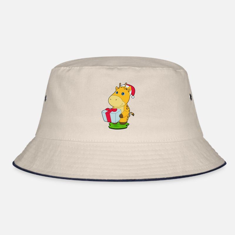 Giraffe Christmas Package Bucket Hat