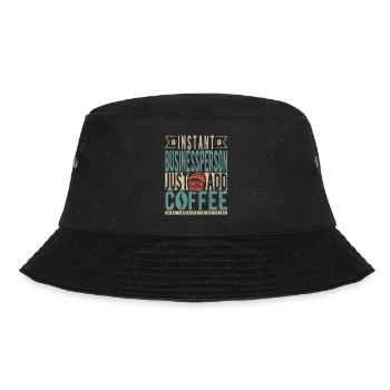 Instant-Geschäftsmann fügt einfach Kaffee hinzu - Bucket Hat - Schwarz - Vorne - Lela (165cm)