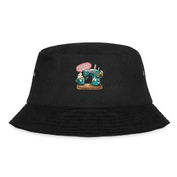 Nähen Nähmaschine Koffein Kaffee-Nähen - Bucket Hat - Schwarz - Vorne - Lela (165cm)