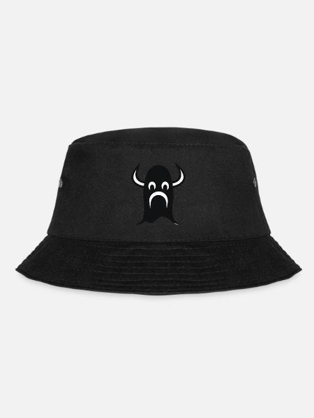 Wikinger Cartoon Gesicht Helm - Bucket Hat - Schwarz