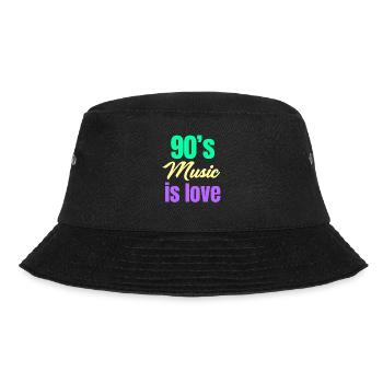 90s Music Is Love Boomer Funny - Bucket Hat - black - Front - Lela (165cm)
