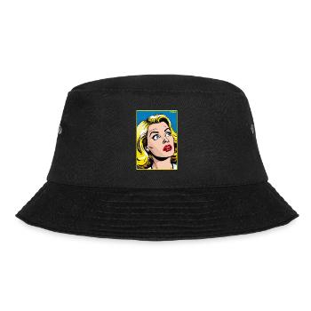 Cartoon Pop Art : Femme blonde en action - Bob - noir - Devant - Lela (165cm)