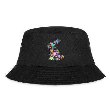 Coloré lapin de Pâques oeufs de Pâques fleurs Pâques graphique - Bob - noir - Devant - Lela (165cm)