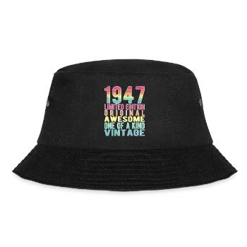 Limited Edition Since 1947 Birthday Vintage 1947 - Bucket Hat - black - Front - Lela (165cm)