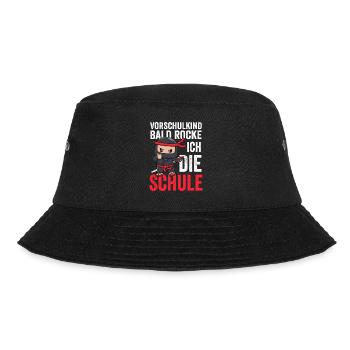 Vorschulkind Ninja Vorschule Geschenk - Bucket Hat - Schwarz - Vorne - Lela (165cm)