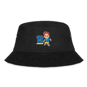 12th Birthday 12 Years Soccer Soccer Player - Bucket Hat - black - Front - Lela (165cm)