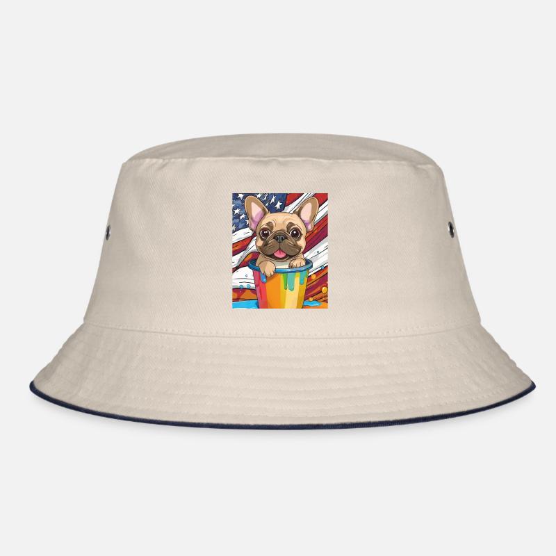 FRENCHIE US FLAGGE FARBTOPF Bucket Hat