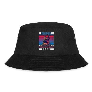 Deutscher Schäferhund WARNUNG DER HUND IST HARMLOS - Bucket Hat - Schwarz - Vorne - Lela (165cm)