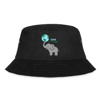 Baby elephant holding the globe - Bucket Hat - black - Front - Lela (165cm)