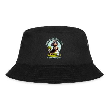 Dackelliebhaber Geschenkidee. Dackel Golfer - Bucket Hat - Schwarz - Vorne - Lela (165cm)