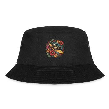 Faultier Surfer Lustig Geschenk - Bucket Hat - Schwarz - Vorne - Lela (165cm)