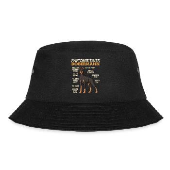 ANATOMIE EINES DOBERMANNS Lustiges Hundebesitzer - Bucket Hat - Schwarz - Vorne - Lela (165cm)