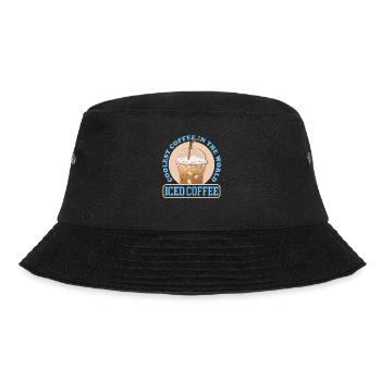 Eiskaffee Iced Coffee Kaffeeliebhaber Geschenk - Bucket Hat - Schwarz - Vorne - Lela (165cm)
