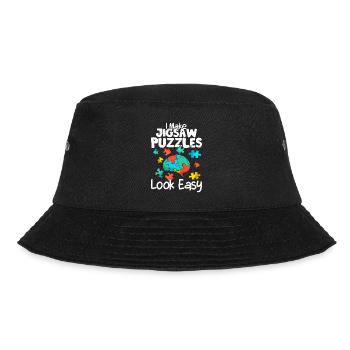 I Make Jigsaw Puzzles Look Easy Piece Solving - Bucket Hat - black - Front - Lela (165cm)