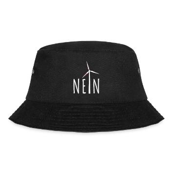 NEIN! Windrad nein danke - Gefahr für Vögel - Bucket Hat - Schwarz - Vorne - Lela (165cm)