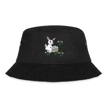 Child Children Toddler Baby Easter Eggs Bunny Flowers - Bucket Hat - black - Front - Lela (165cm)