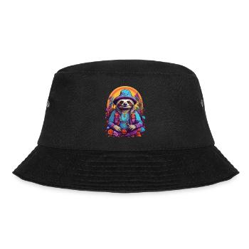 Magical Sloth Vibrant Colors Psychedelic - Bucket Hat - black - Front - Lela (165cm)